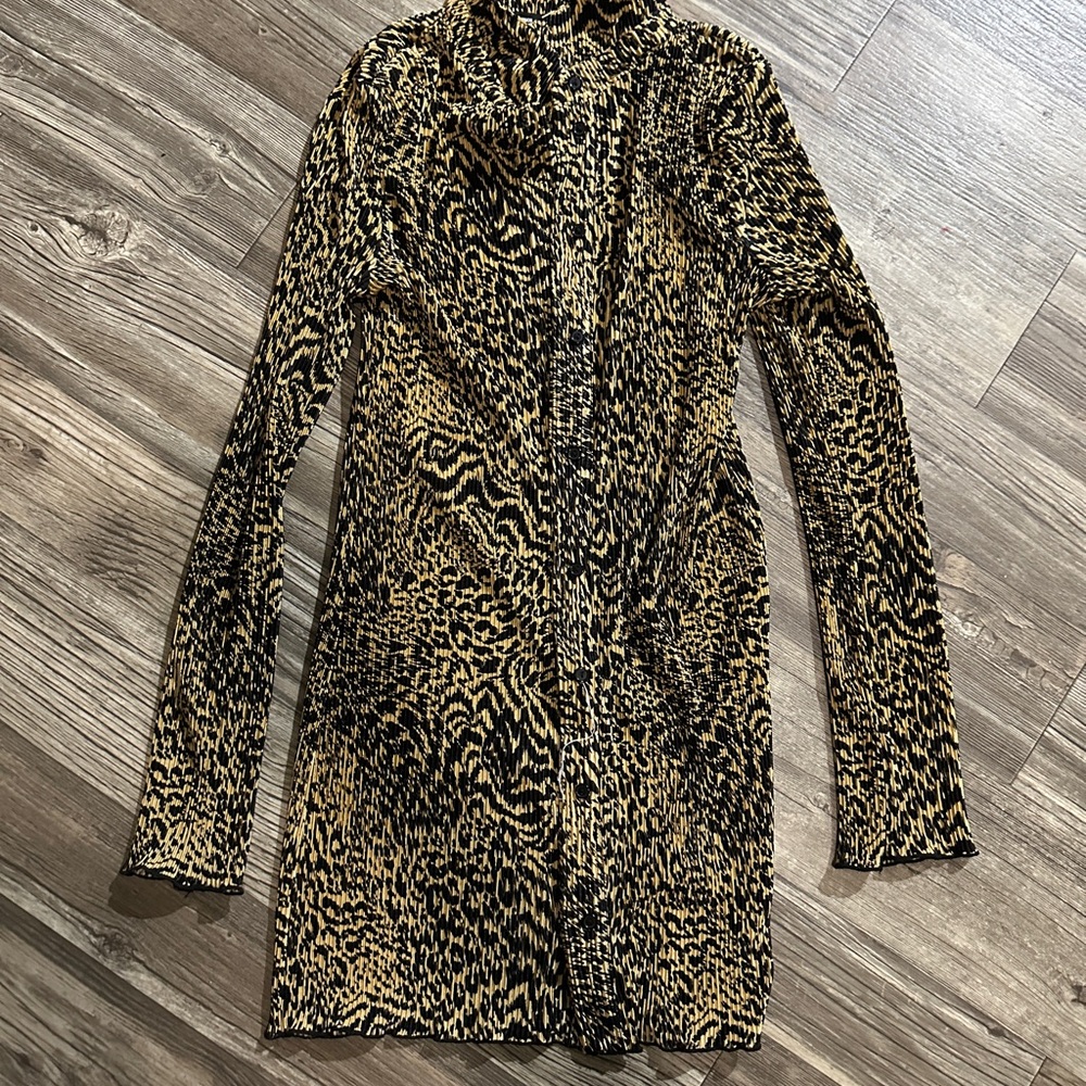 Leopard Print Long Sleeve Dress